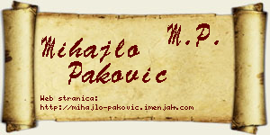 Mihajlo Paković vizit kartica